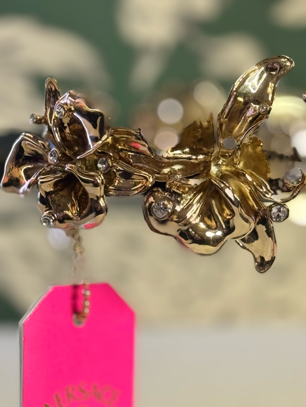 Versace for H&M Black Belt with Gold Floral Statement Buckle - Picture 5 of 12